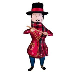 Artisan Crafted Blown Glass Musician Christmas Ornament